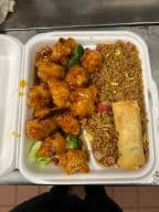 Best C17. General Gau's Chicken and Spring Roll Combo Plate in Jamaica Plain, MA